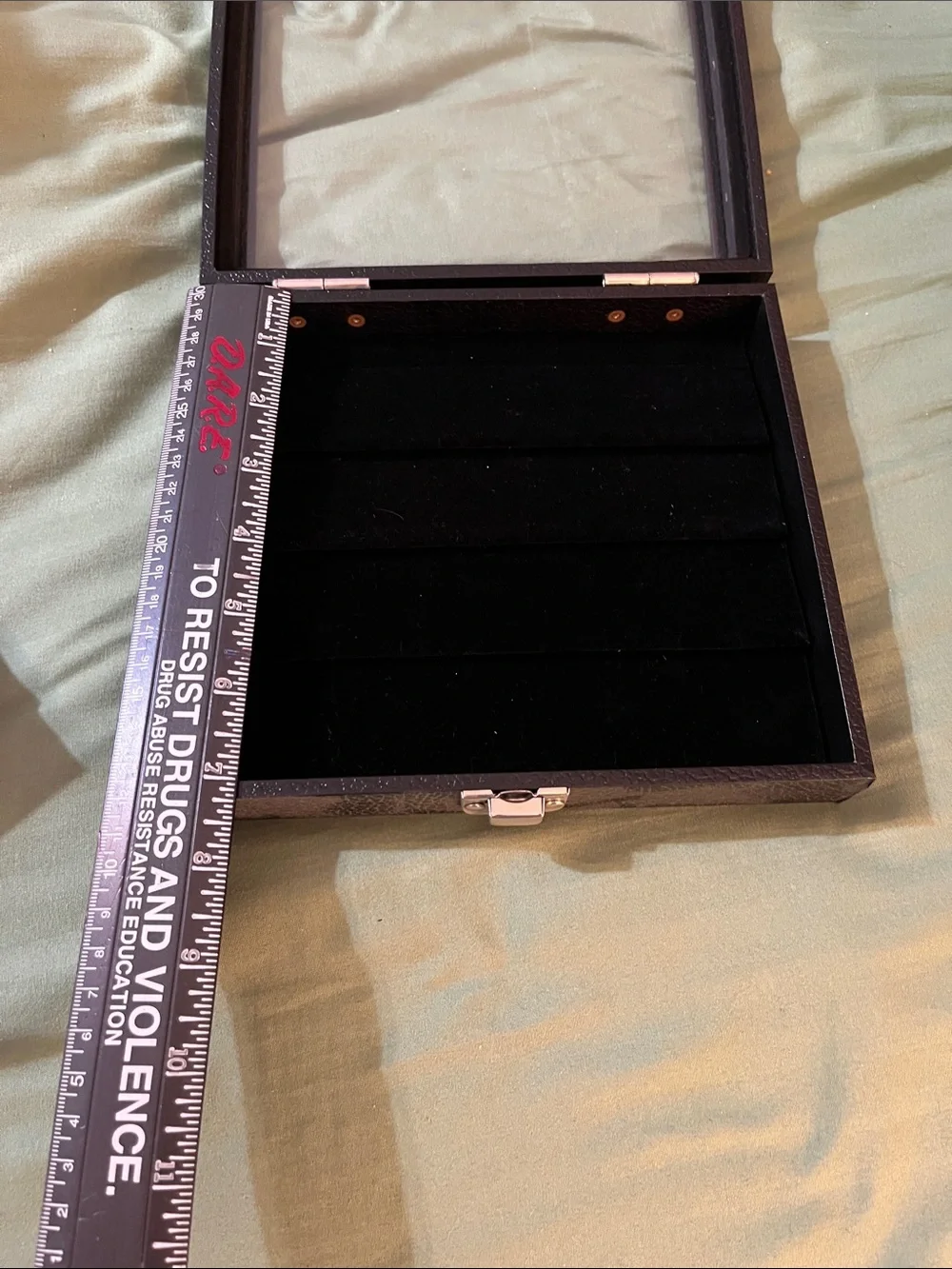 Black Glass-Top Jewelry Storage Boxes with Silver Latches - Set of 2